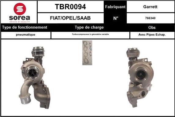 Sera TBR0094 - Турбина, компрессор www.autospares.lv