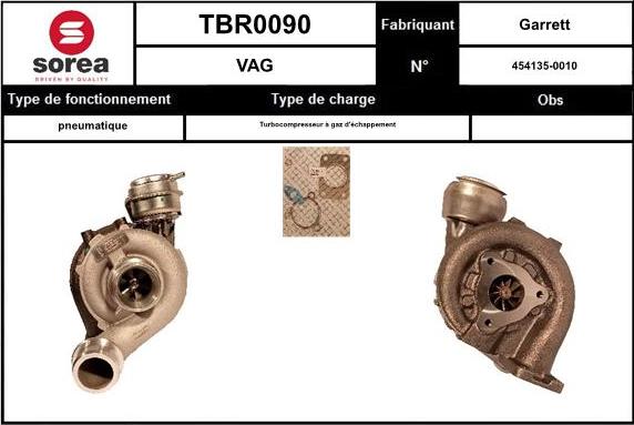 Sera TBR0090 - Турбина, компрессор www.autospares.lv