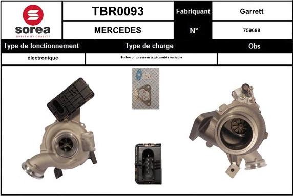 Sera TBR0093 - Турбина, компрессор www.autospares.lv