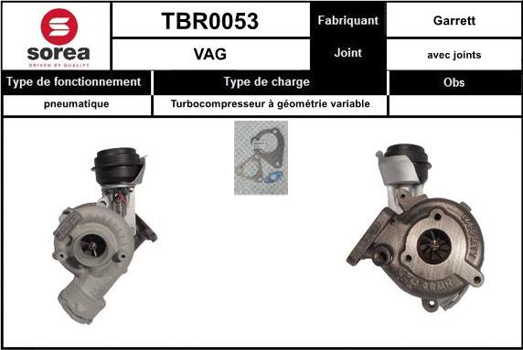 Sera TBR0053 - Kompresors, Turbopūte www.autospares.lv