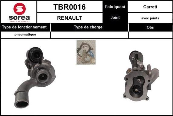 Sera TBR0016 - Турбина, компрессор www.autospares.lv