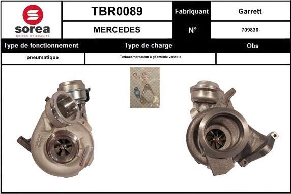 Sera TBR0089 - Турбина, компрессор www.autospares.lv