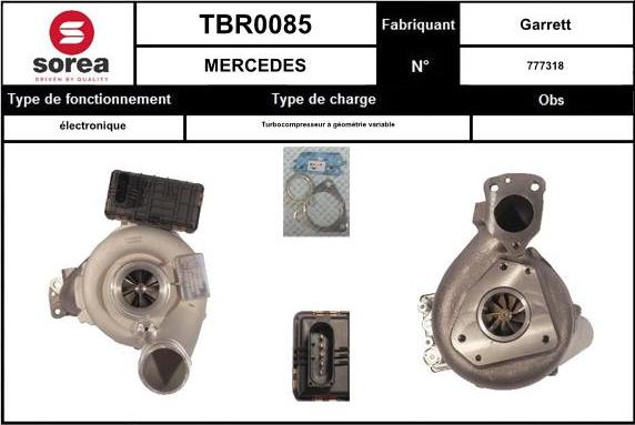 Sera TBR0085 - Kompresors, Turbopūte autospares.lv