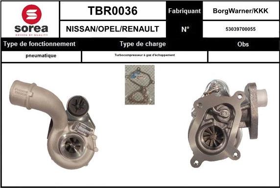 Sera TBR0036 - Турбина, компрессор www.autospares.lv