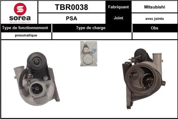 Sera TBR0038 - Турбина, компрессор www.autospares.lv