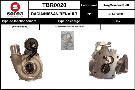 Sera TBR0020 - Kompresors, Turbopūte www.autospares.lv