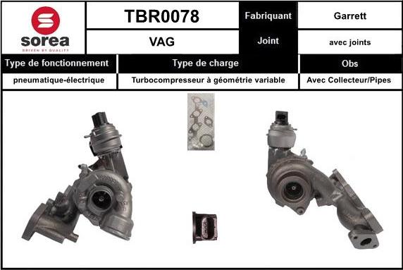 Sera TBR0078 - Турбина, компрессор www.autospares.lv