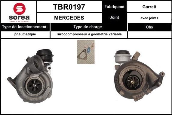 Sera TBR0197 - Турбина, компрессор www.autospares.lv