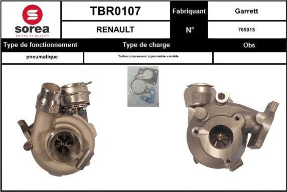 Sera TBR0107 - Kompresors, Turbopūte autospares.lv