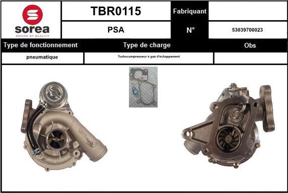 Sera TBR0115 - Kompresors, Turbopūte www.autospares.lv