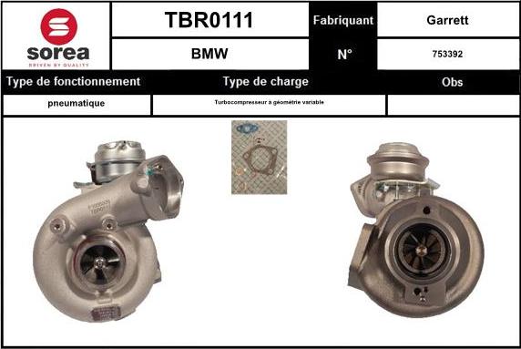 Sera TBR0111 - Kompresors, Turbopūte www.autospares.lv