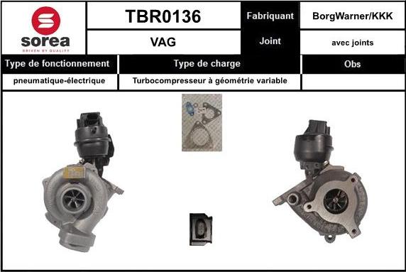 Sera TBR0136 - Kompresors, Turbopūte www.autospares.lv