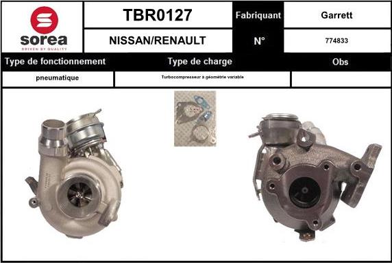 Sera TBR0127 - Kompresors, Turbopūte autospares.lv