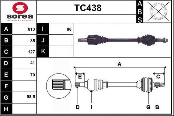 Sera TC438 - Piedziņas vārpsta autospares.lv