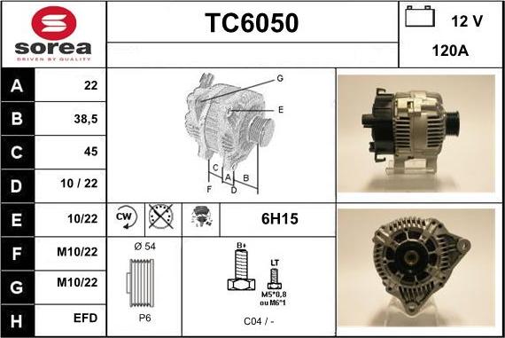 Sera TC6050 - Alternator www.autospares.lv