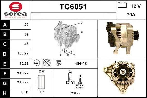 Sera TC6051 - Alternator www.autospares.lv