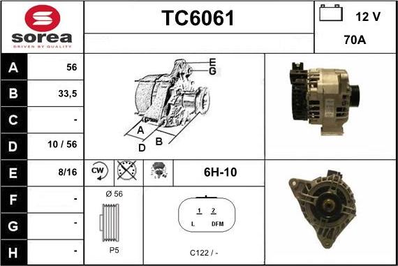 Sera TC6061 - Alternator www.autospares.lv