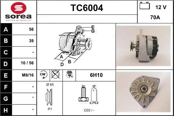 Sera TC6004 - Ģenerators www.autospares.lv