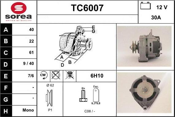 Sera TC6007 - Генератор www.autospares.lv