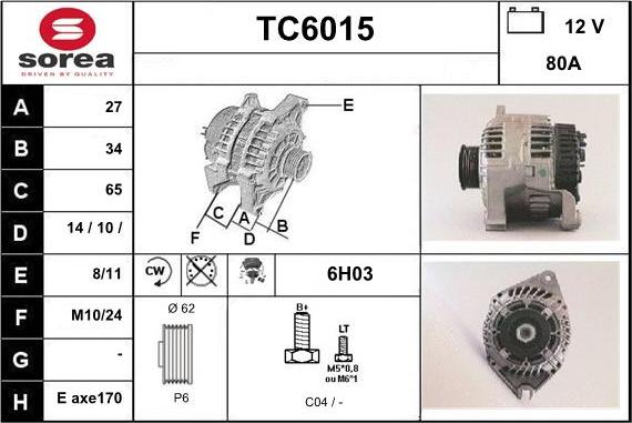 Sera TC6015 - Генератор www.autospares.lv