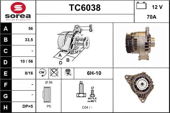 Sera TC6038 - Alternator www.autospares.lv