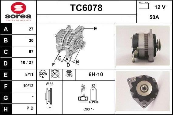 Sera TC6078 - Ģenerators www.autospares.lv