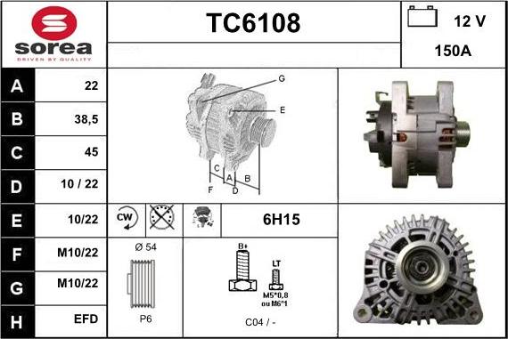 Sera TC6108 - Alternator www.autospares.lv