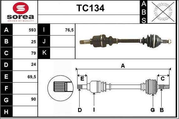 Sera TC134 - Piedziņas vārpsta autospares.lv