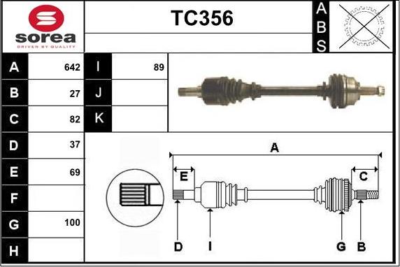 Sera TC356 - Drive Shaft www.autospares.lv