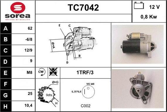 Sera TC7042 - Starteris autospares.lv