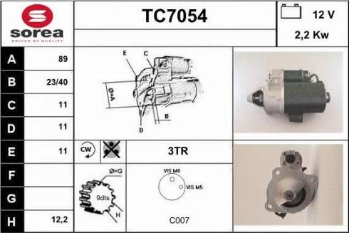 Sera TC7054 - Starteris www.autospares.lv