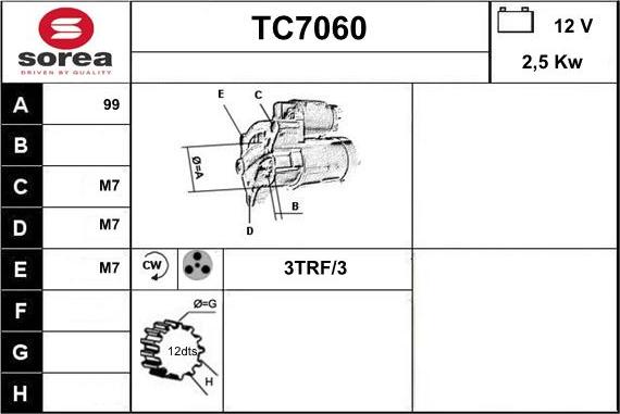 Sera TC7060 - Starteris autospares.lv