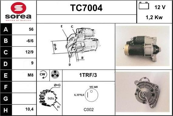 Sera TC7004 - Starter www.autospares.lv