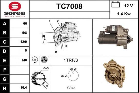 Sera TC7008 - Starteris autospares.lv