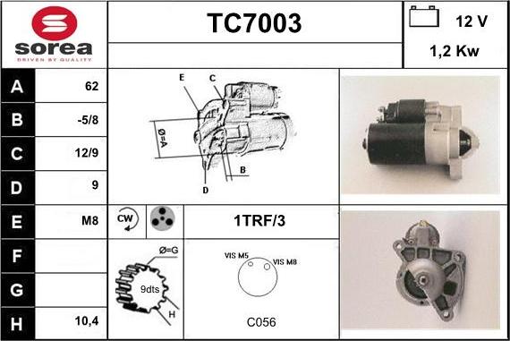 Sera TC7003 - Starter www.autospares.lv