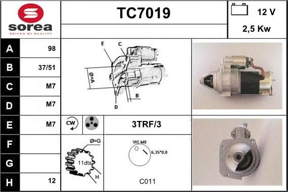 Sera TC7019 - Starteris autospares.lv