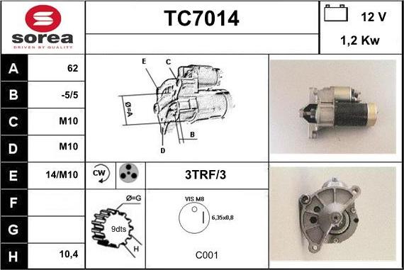 Sera TC7014 - Starter www.autospares.lv