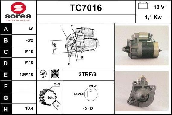 Sera TC7016 - Starteris autospares.lv