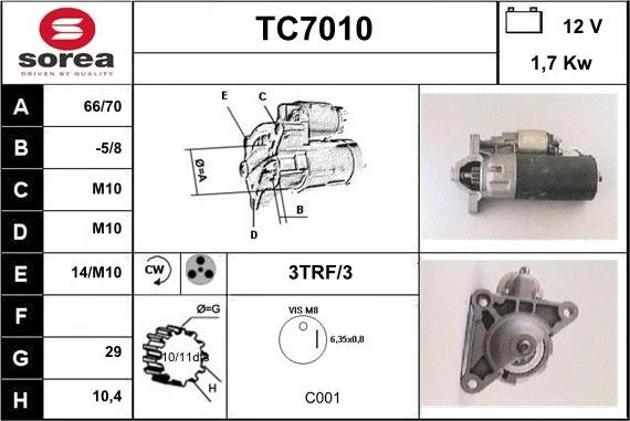 Sera TC7010 - Стартер www.autospares.lv