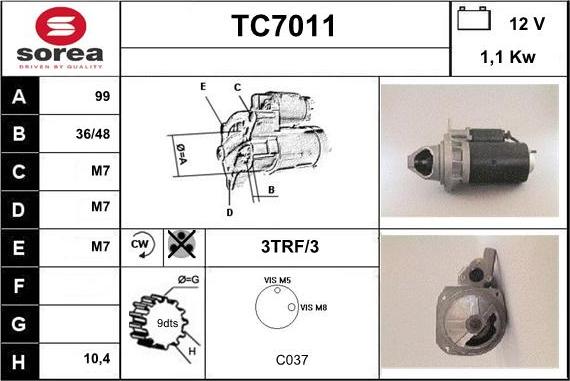 Sera TC7011 - Starteris autospares.lv