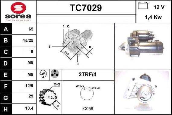 Sera TC7029 - Starteris autospares.lv