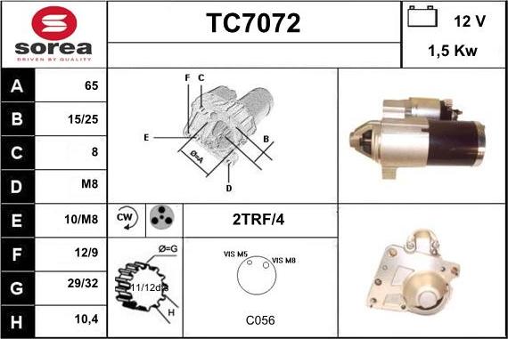 Sera TC7072 - Starteris www.autospares.lv