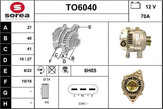 Sera TO6040 - Ģenerators autospares.lv