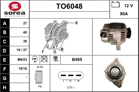 Sera TO6048 - Ģenerators www.autospares.lv