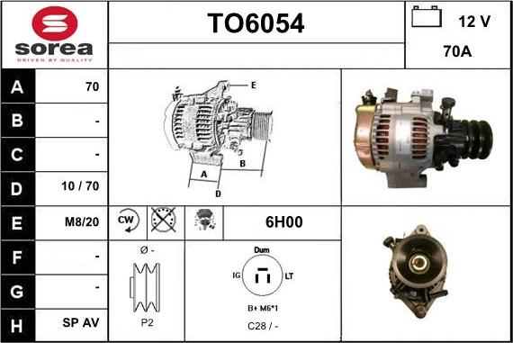 Sera TO6054 - Генератор www.autospares.lv