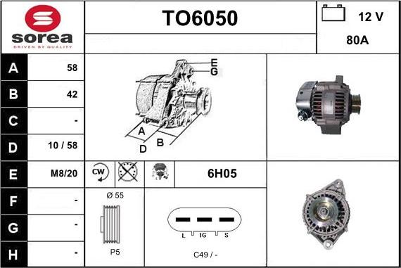 Sera TO6050 - Ģenerators www.autospares.lv