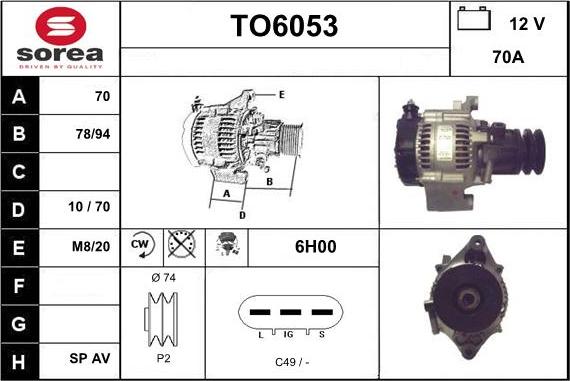 Sera TO6053 - Ģenerators www.autospares.lv