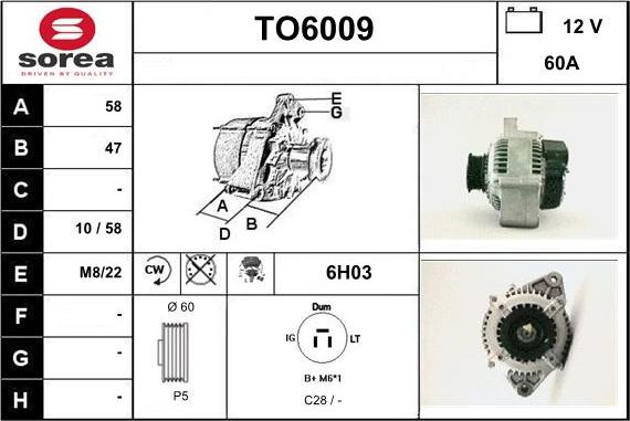 Sera TO6009 - Ģenerators www.autospares.lv