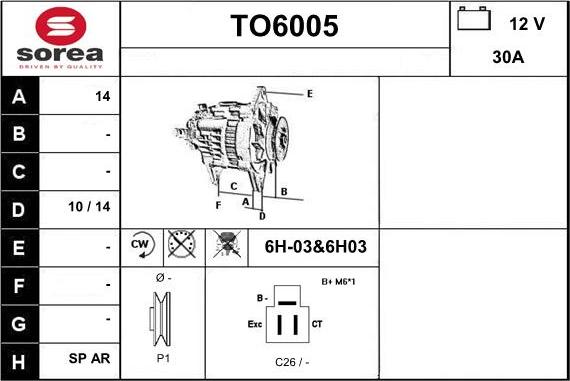 Sera TO6005 - Ģenerators autospares.lv