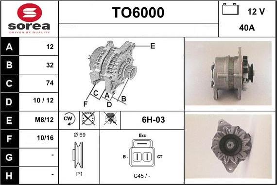 Sera TO6000 - Генератор www.autospares.lv